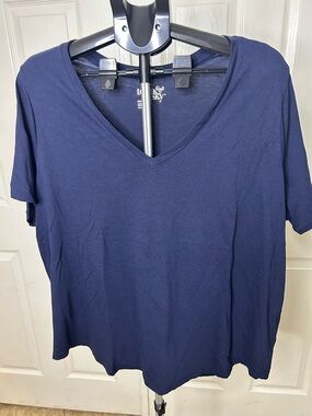 Bundle 3 Shirts: Terra & Sky Women's Navy/Red/Yellow V-Neck Short Sleeve Tee